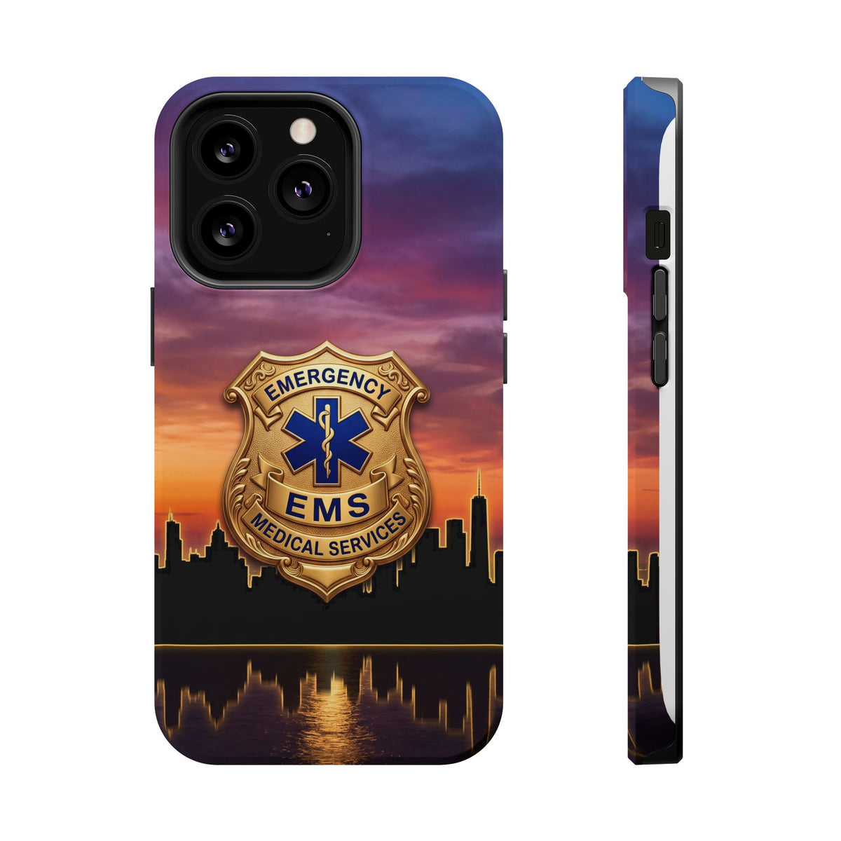 EMS Badge Sunset Skyline Phone Case — Magnetic Wireless Charging Cover