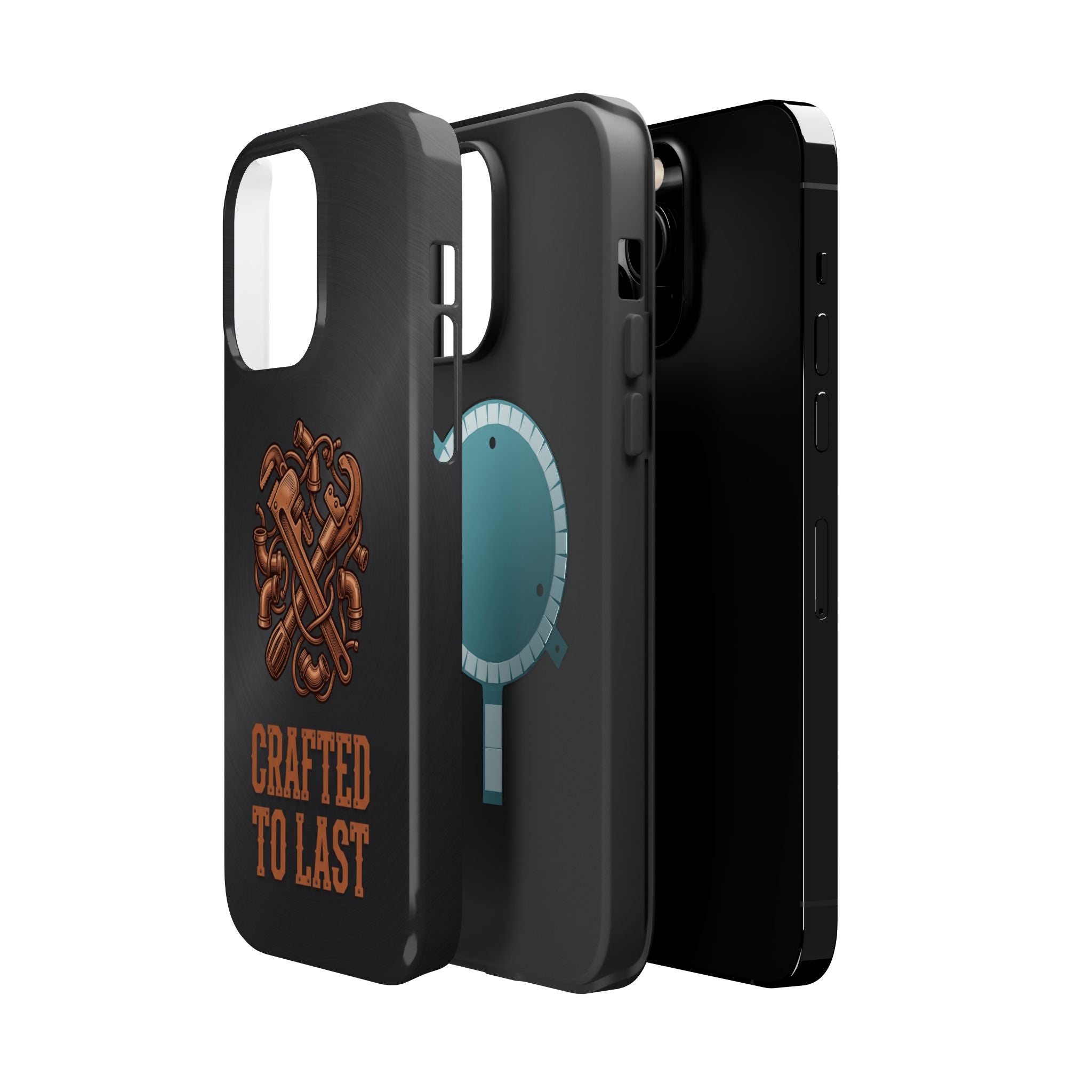 Crafted to Last Phone Case — Crossed Wrenches Wireless Charging Cover