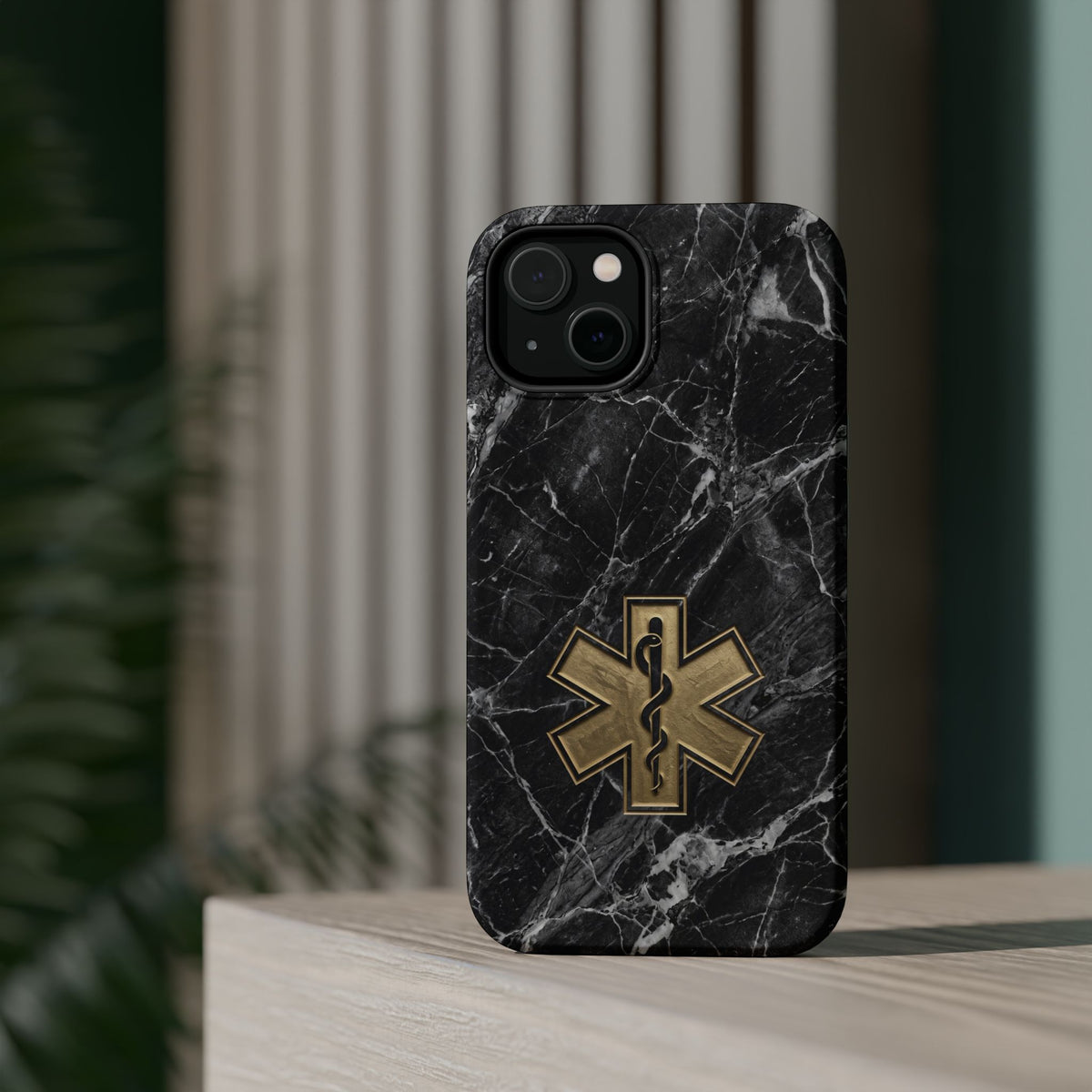 Paramedic/EMT Marble Phone Case — Magnetic Wireless Charging Cover