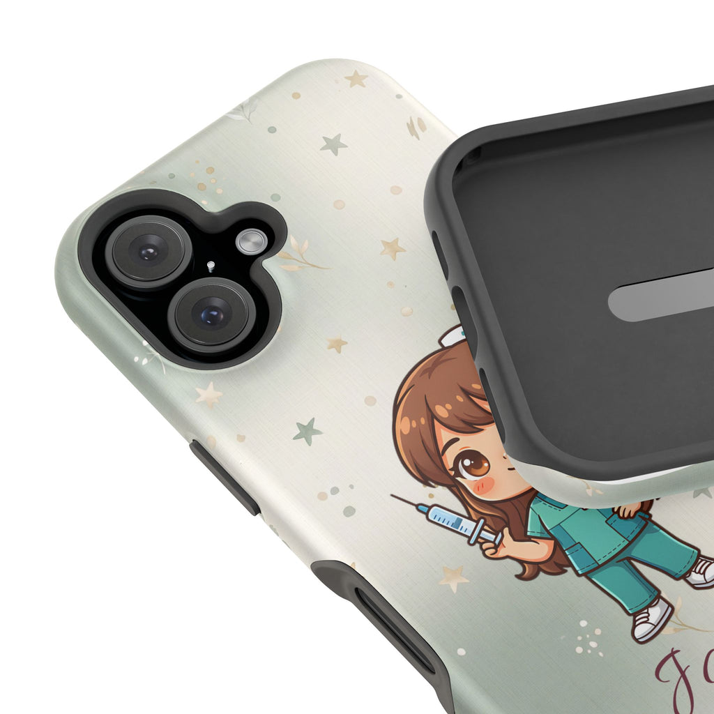 Personalized Nurse with Syringe Phone Case — Wireless Charging Cover