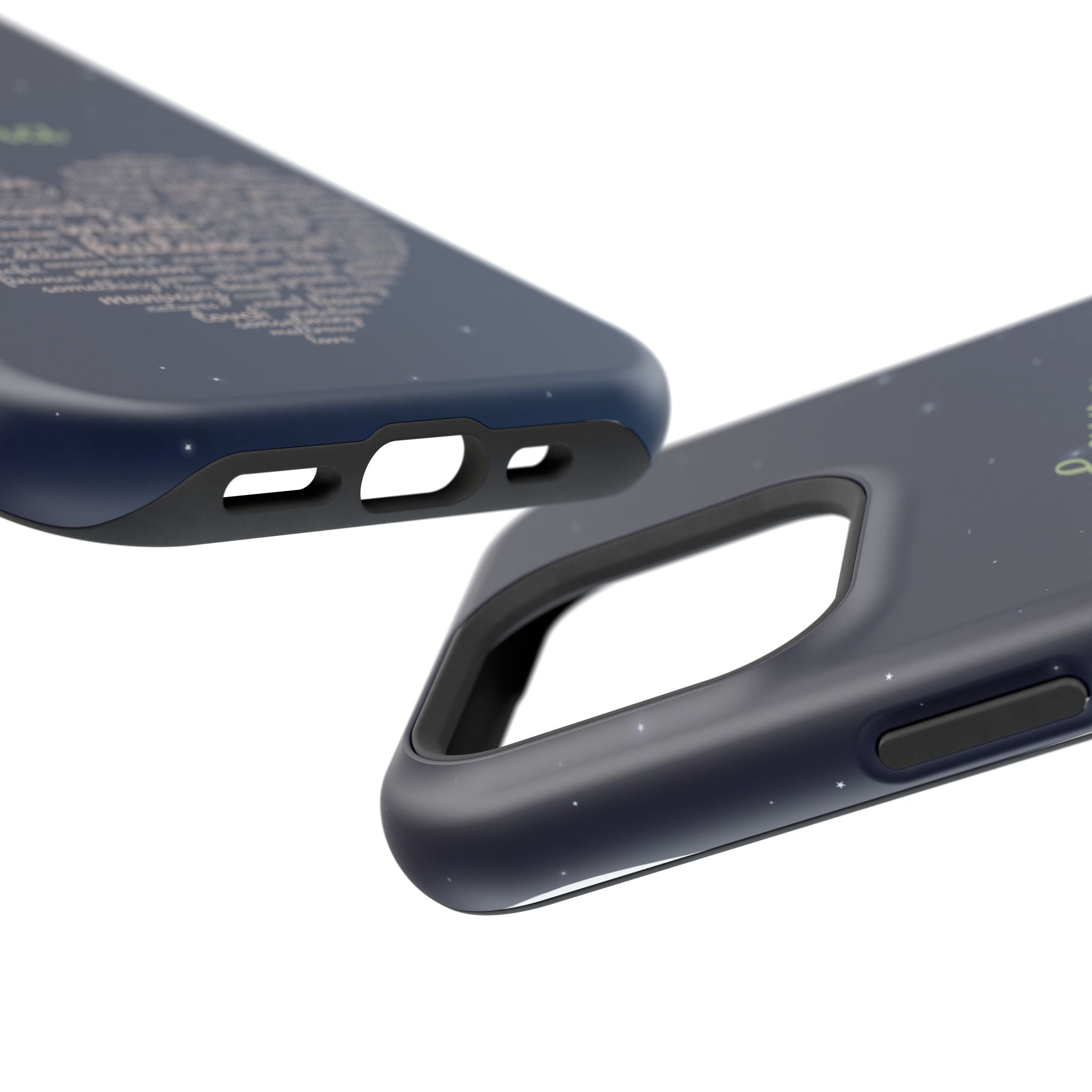 Personalized Teacher Heart Word Art Phone Case — Navy Wireless Charging Cover
