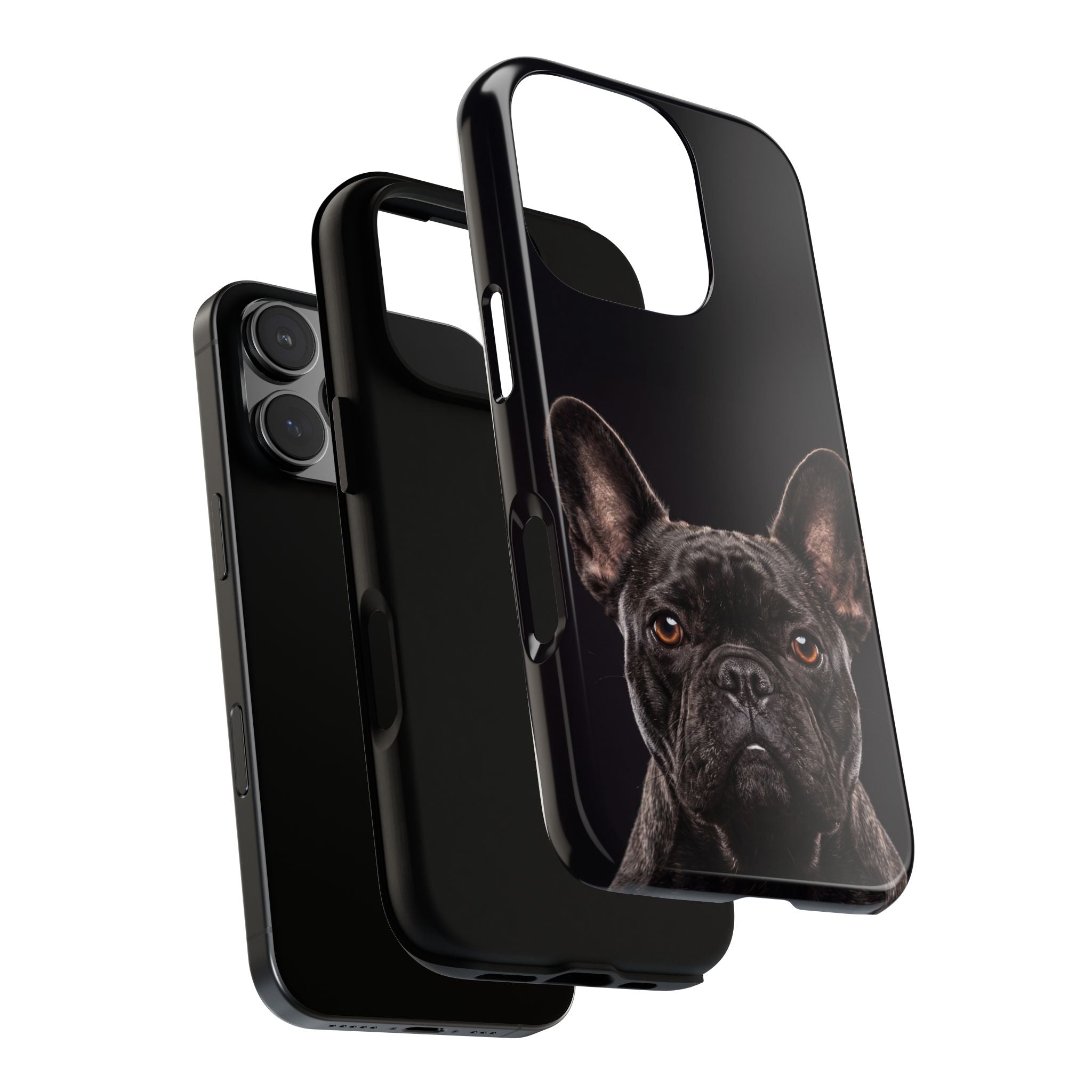 Front-Facing French Bulldog Phone Case | Dramatic Black Studio Portrait | Samsung & iPhone