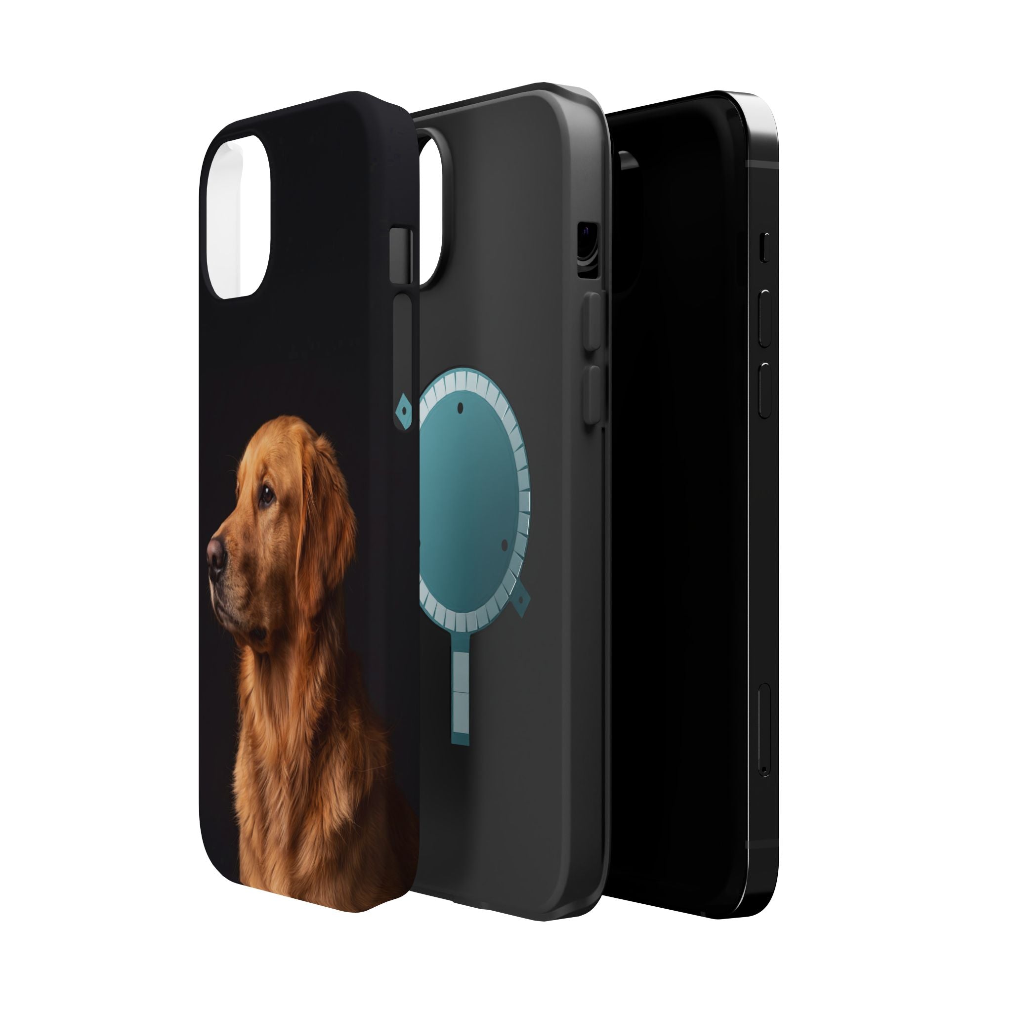 Golden Retriever Portrait Phone Case — Impact-Resistant Wireless Charging Cover