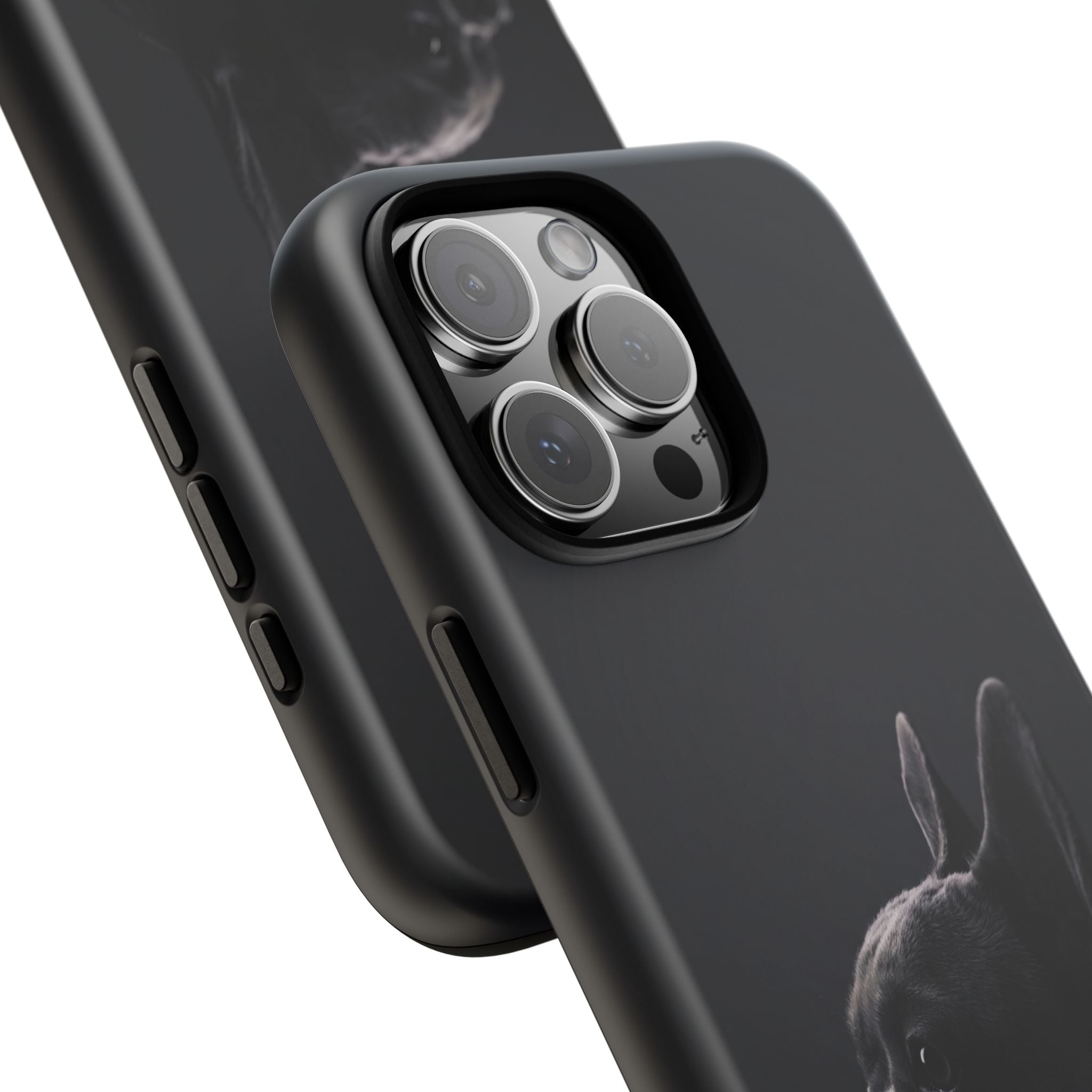 Silhouette French Bulldog Phone Case | Minimalist Black-on-Black Frenchie Profile | iPhone & Samsung