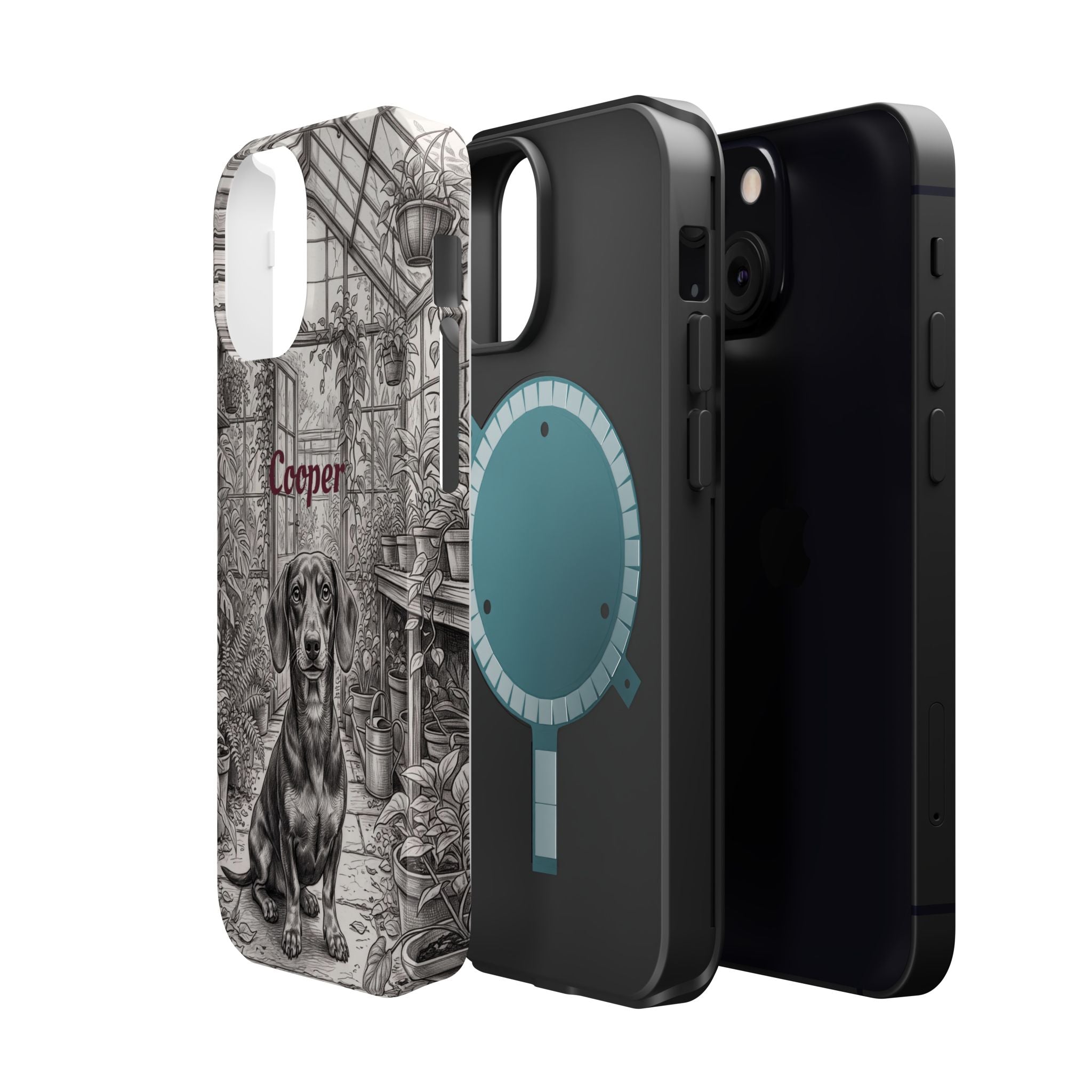 Personalized Dachshund Vintage Greenhouse Phone Case — Wireless Charging Cover
