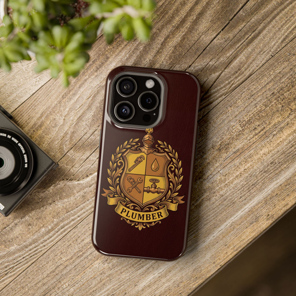 Plumber Crest Phone Case — Heraldic Shield Wireless Charging Cover