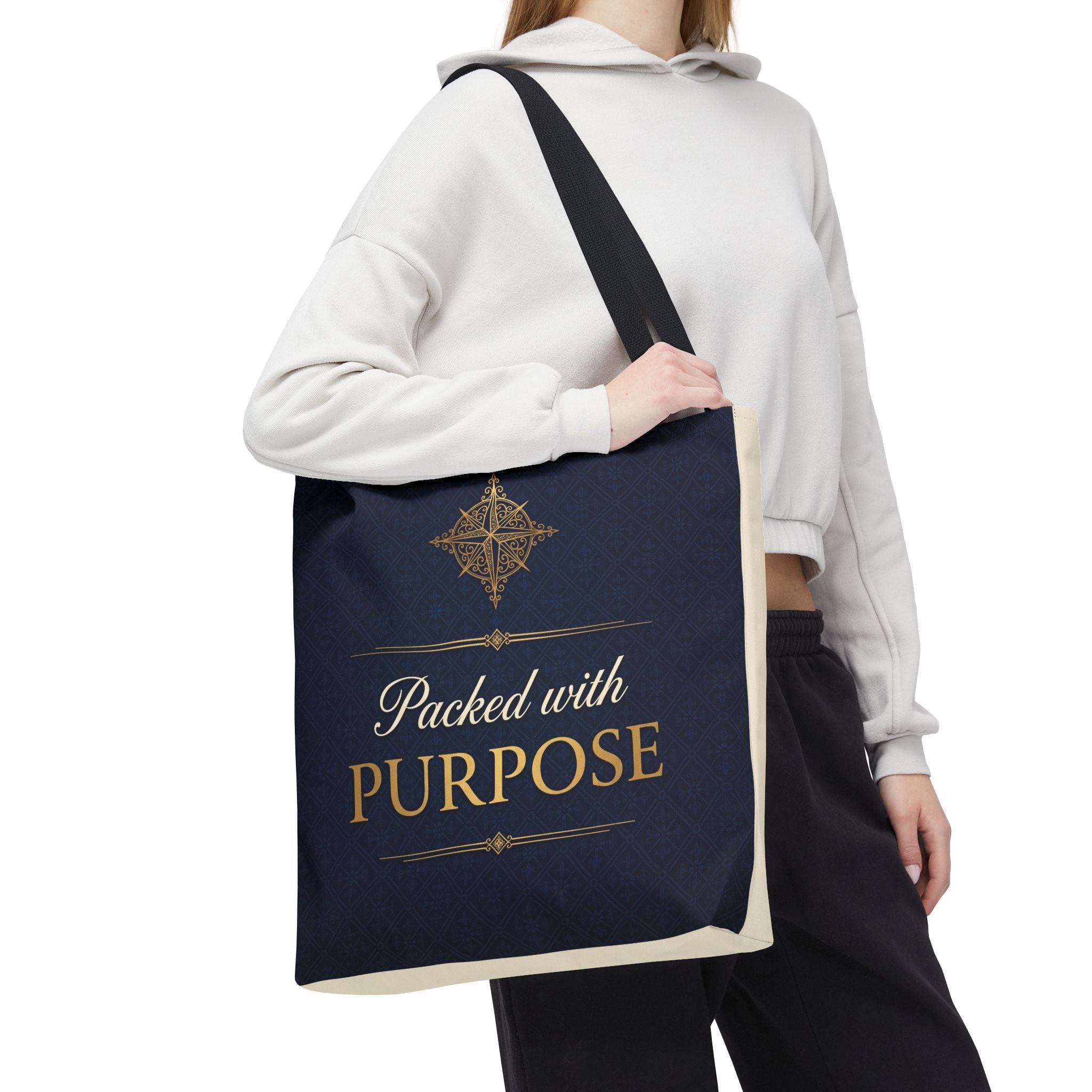 Packed with Purpose Tote | Inspirational Nurse Gift Tote Bag | Healthcare Worker Appreciation Gift | Premium Polyester Carry-All