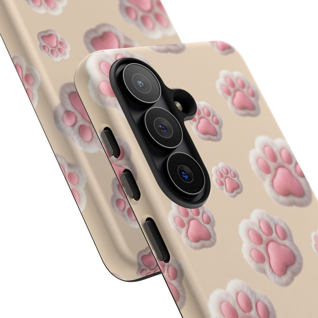Golden Retriever Paw Print Phone Case | Cute Pink Paw Pattern for Dog Lovers | iPhone & Samsung