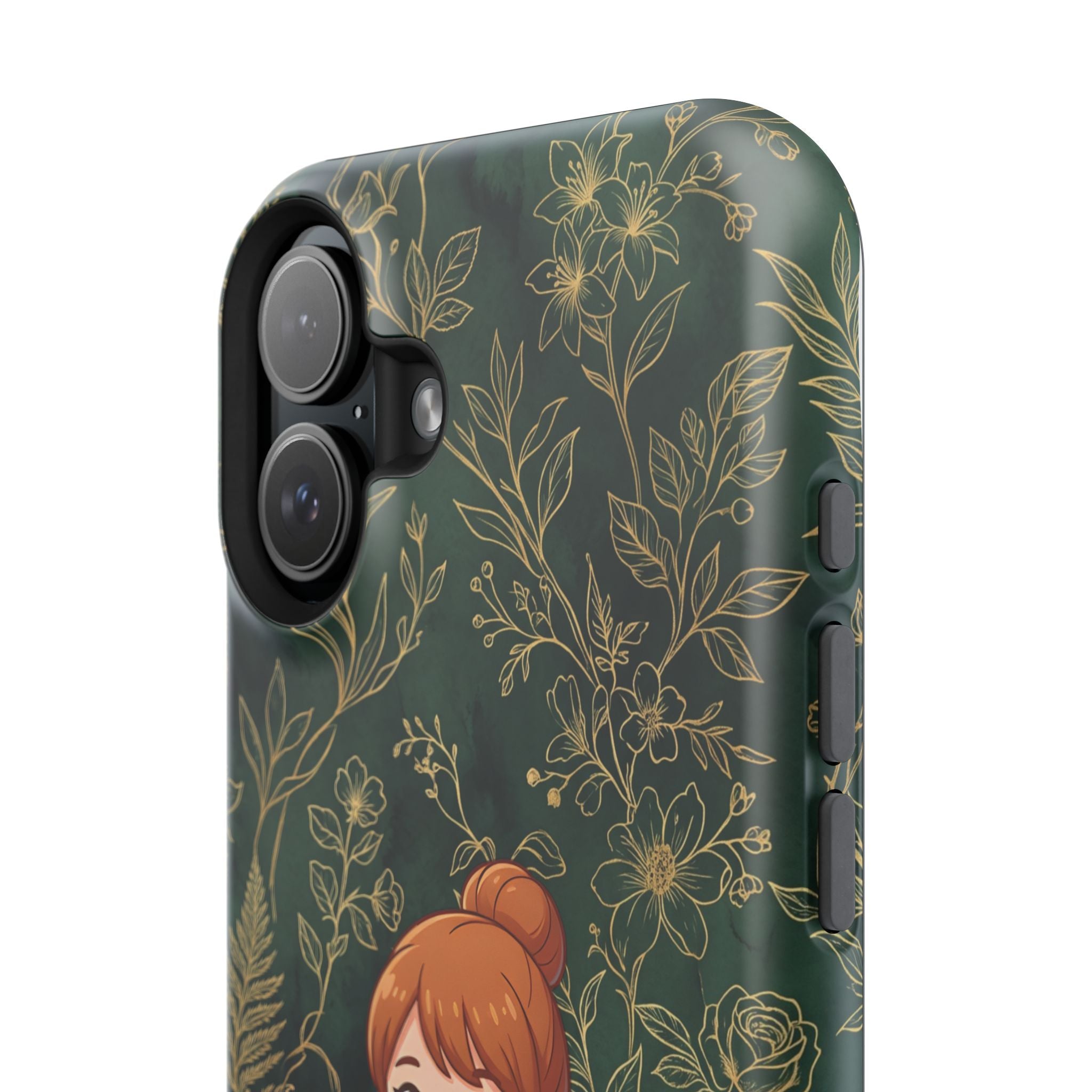 Personalized Nurse Botanical Phone Case — Impact-Resistant Wireless Charging Cover