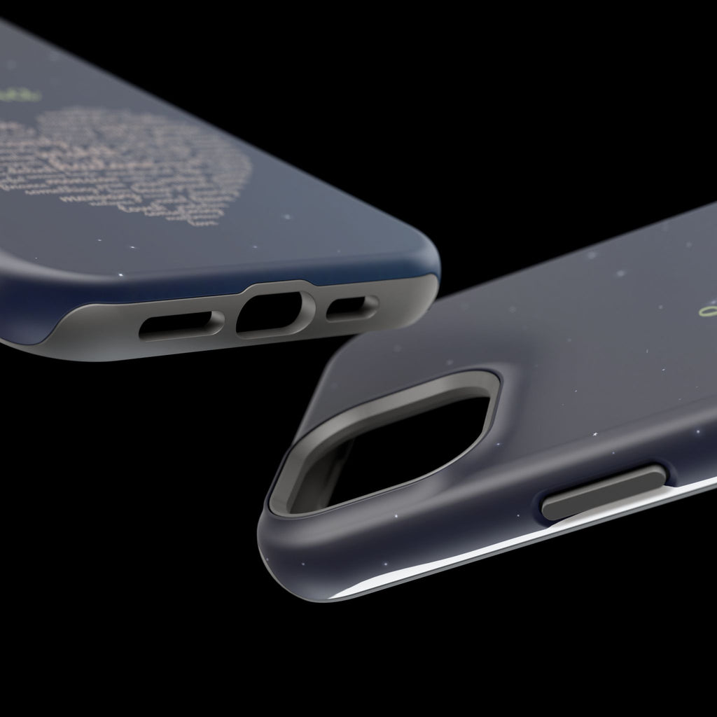 Personalized Teacher Heart Word Art Phone Case — Navy Wireless Charging Cover