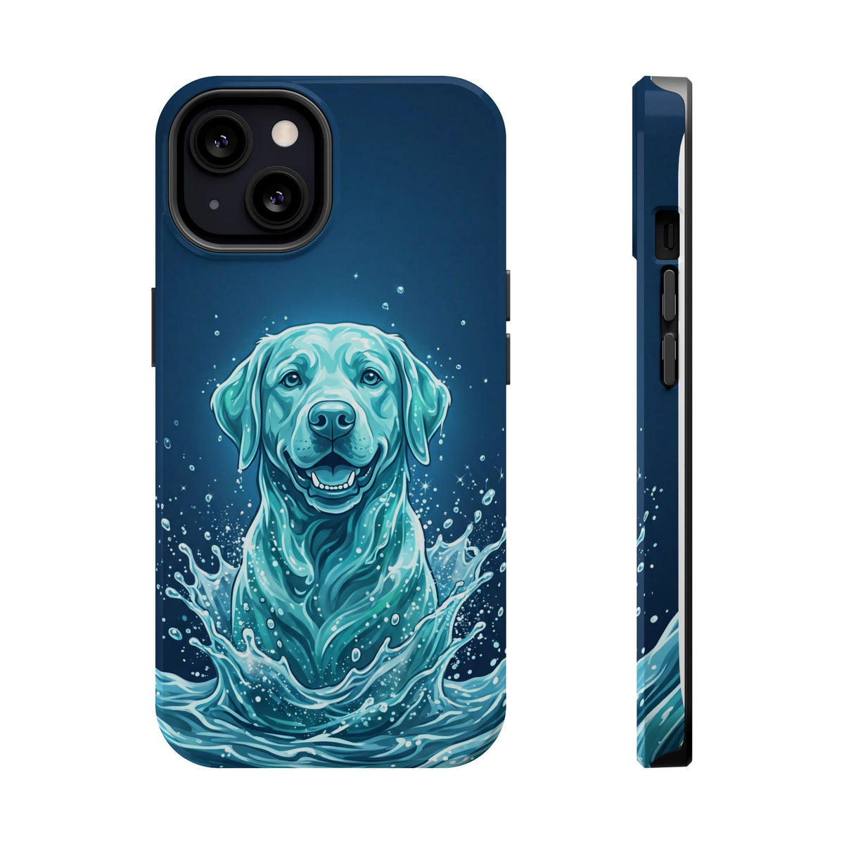 Water Splash Labrador Phone Case — Tough Magnetic Case with Wireless Charging
