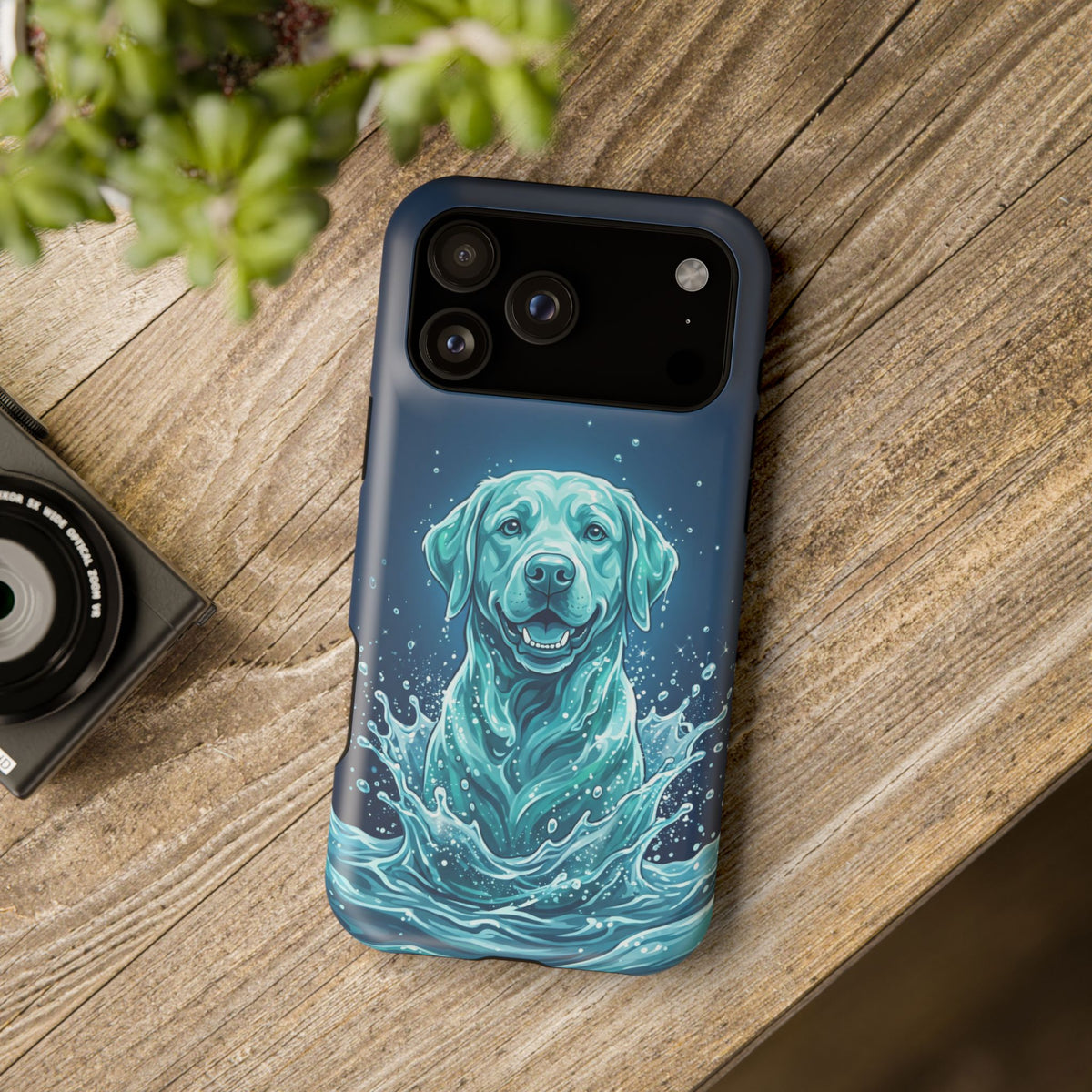 Water Splash Labrador Phone Case — Tough Magnetic Case with Wireless Charging