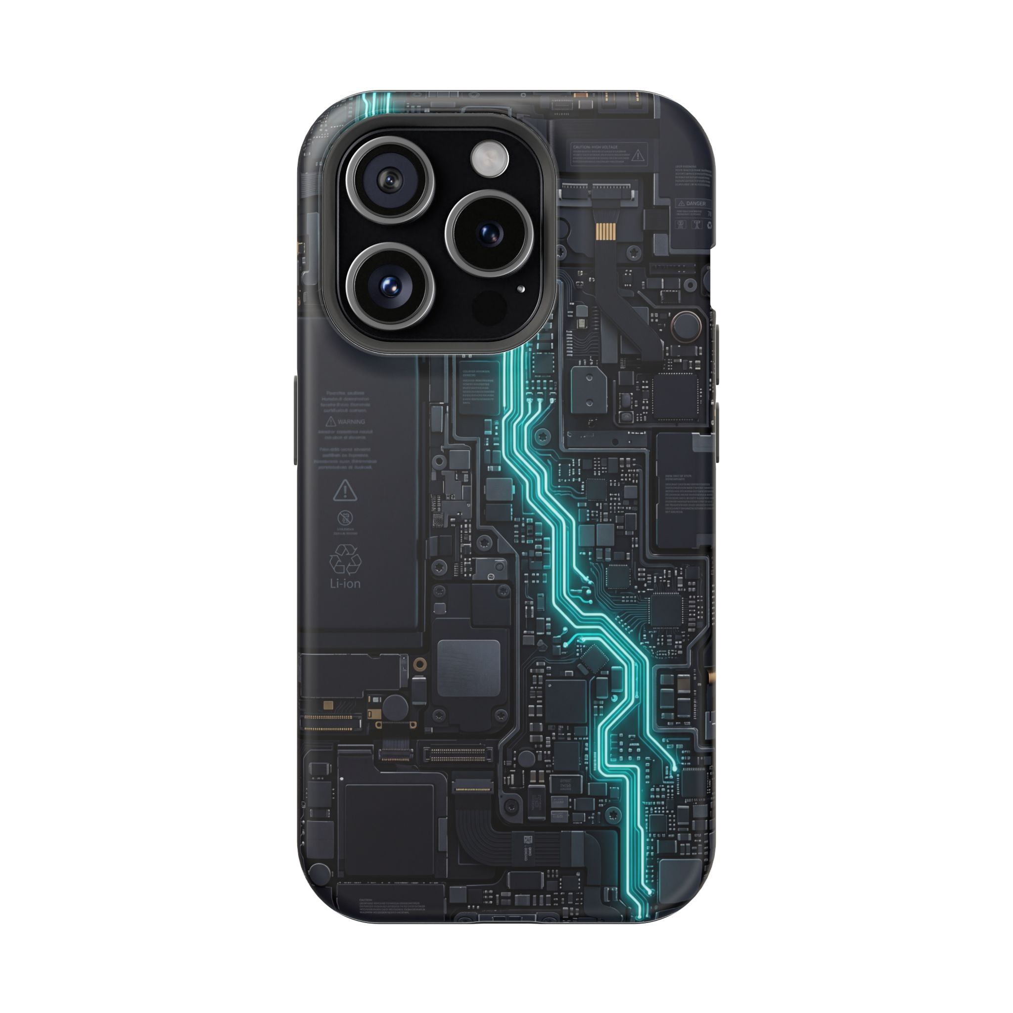 Cyan Bolt Electrician Phone Case — Electric Circuit Wireless Charging Cover