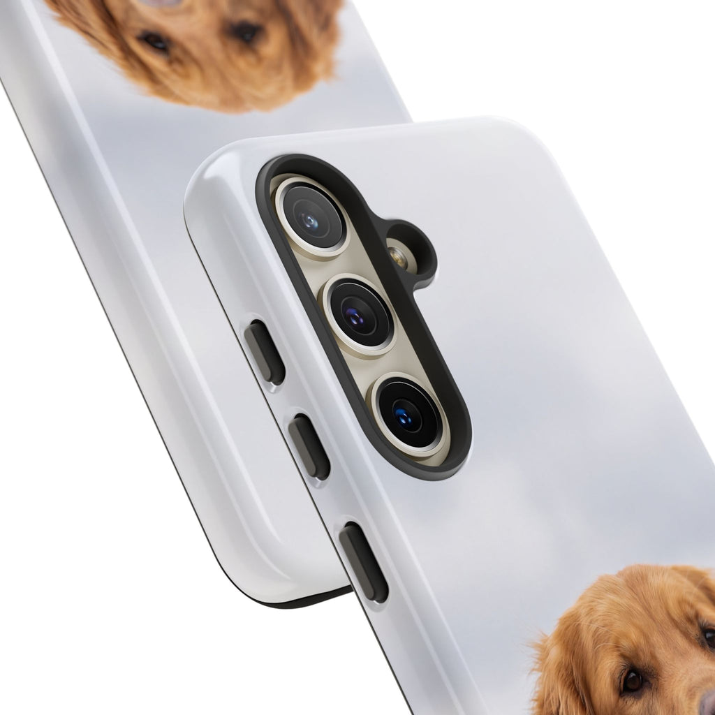 Golden Retriever Portrait Phone Case | Happy Dog Photo on Soft Sky Background | Samsung & iPhone