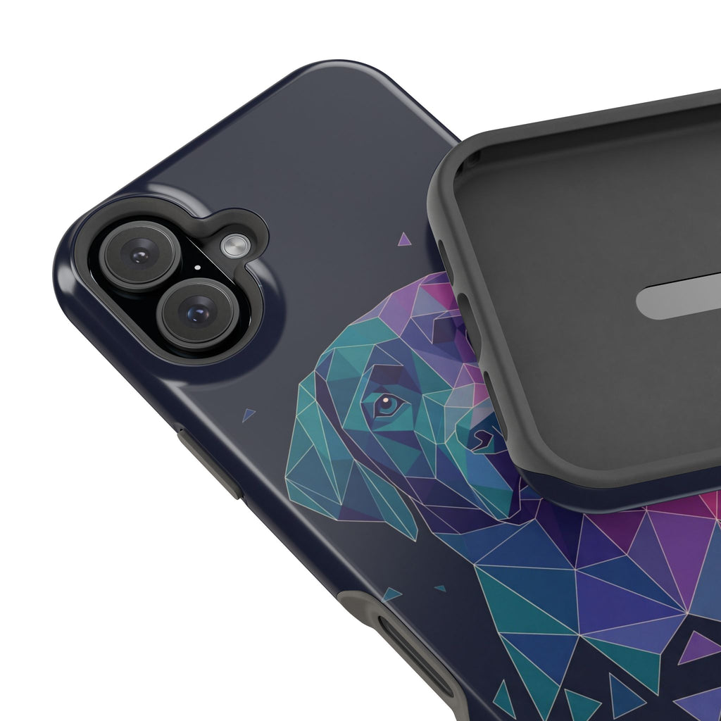 Geometric Labrador Phone Case — Tough Magnetic Case with Wireless Charging