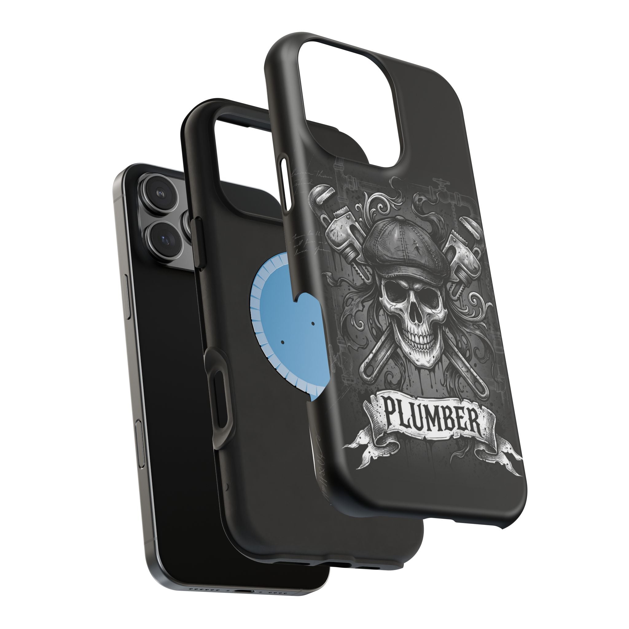 Skull & Wrenches Plumber Phone Case — Wireless Charging Cover