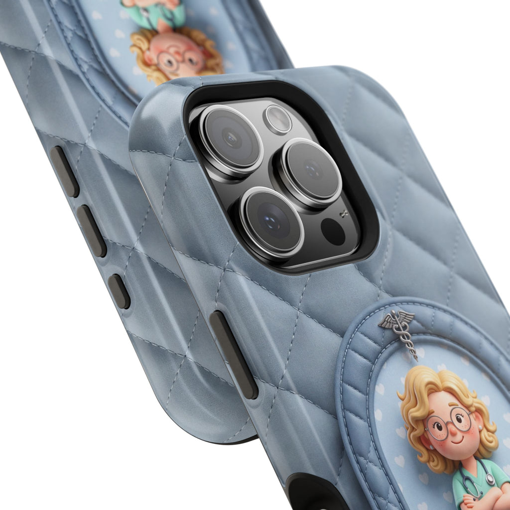 Personalized Quilted Nurse Phone Case — Wireless Charging Cover