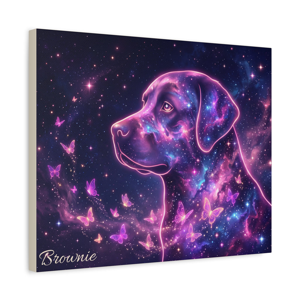 Labrador Personalized Canvas | Cosmic Galaxy Butterfly Wall Art