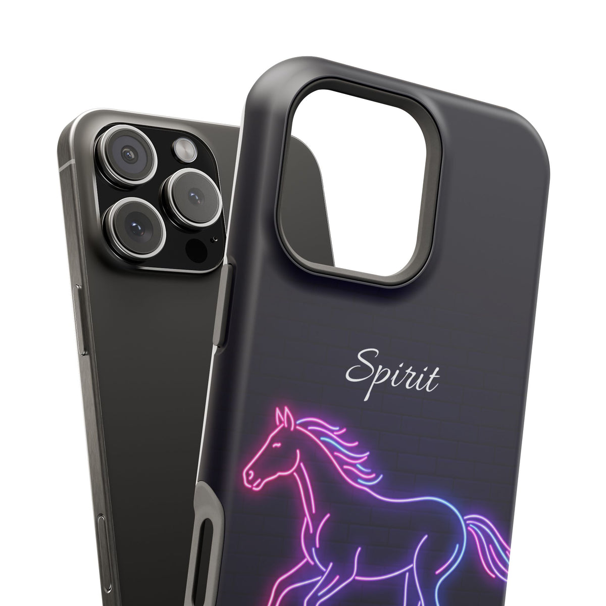 Personalized Neon Glow Horse Phone Case — Tough Magnetic Case with Wireless Charging