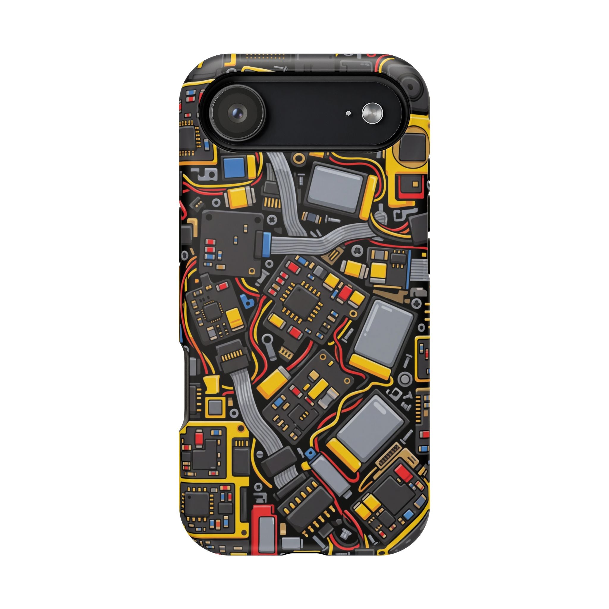 Voltage Board Phone Case — Yellow Circuit Wireless Charging Cover