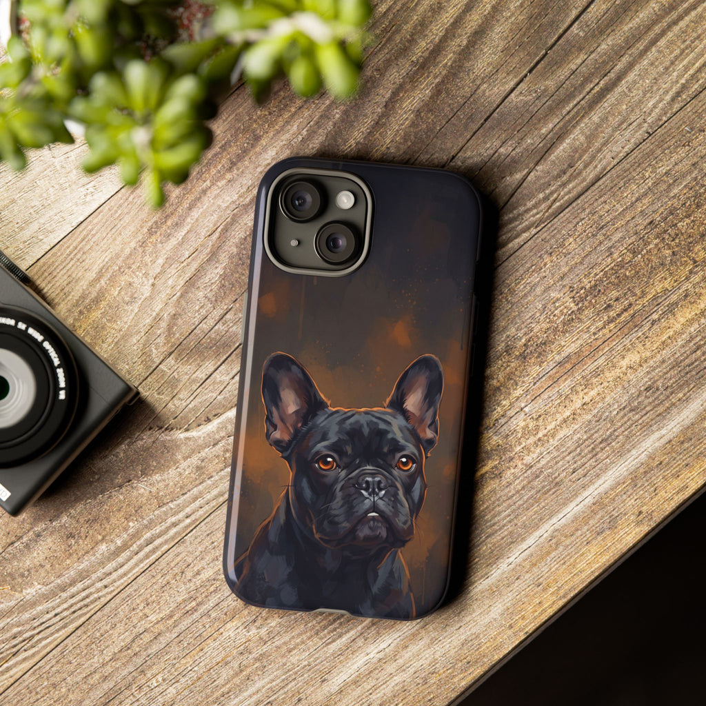 Moody French Bulldog Portrait Phone Case | Dramatic Studio Photography Style | iPhone & Samsung