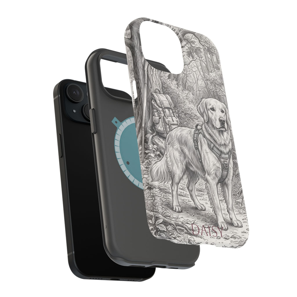 Personalized Golden Retriever Woodland Trail Phone Case — Wireless Charging Cover