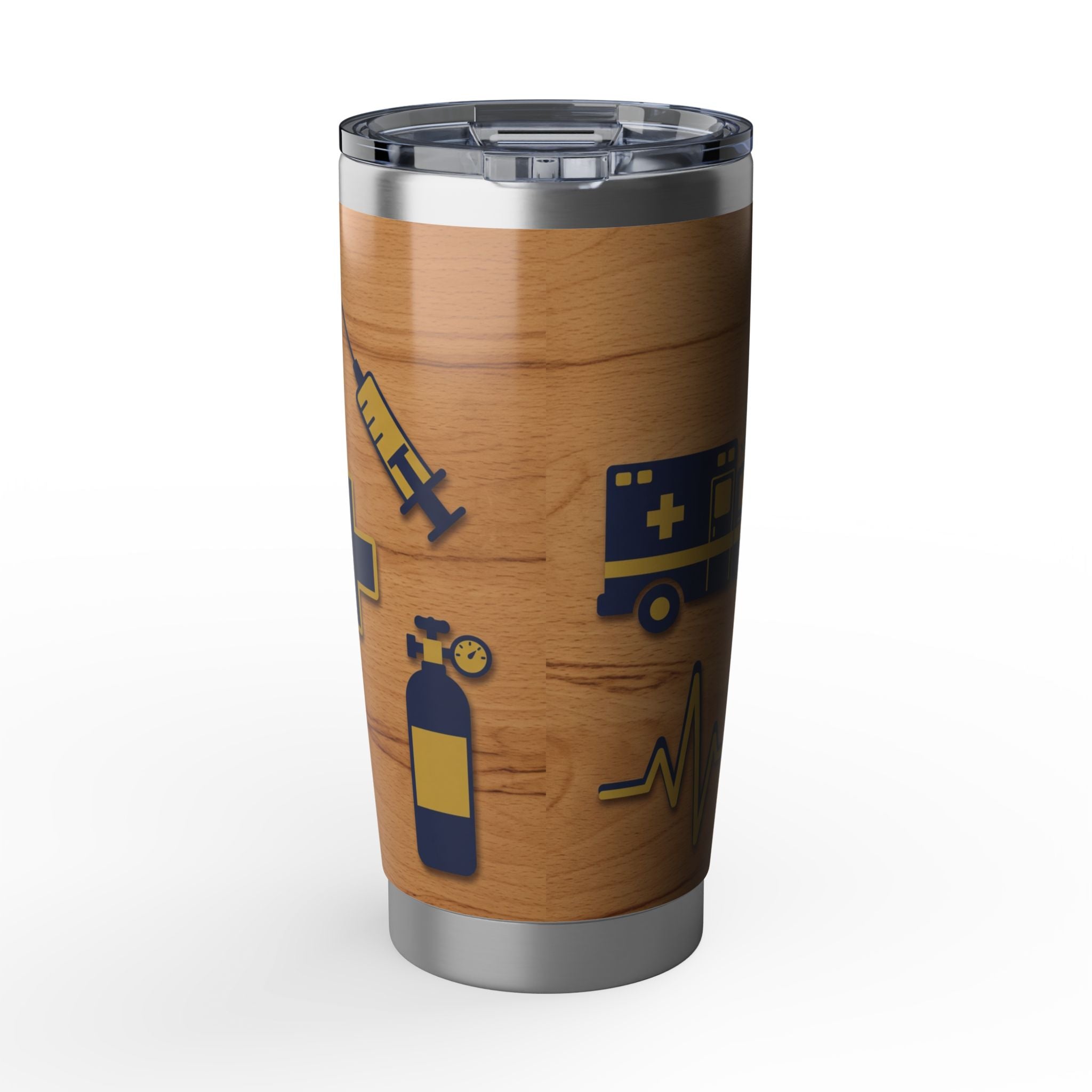 Personalized Paramedic/EMT Tumbler – 20 oz Wood Grain Design with Custom Name