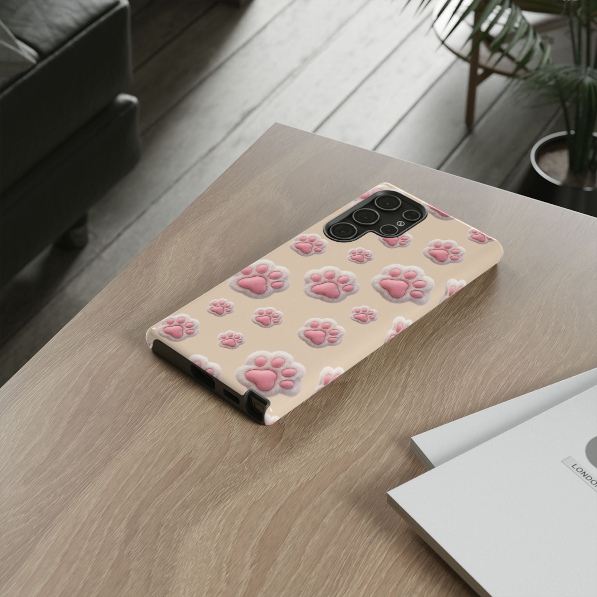 Golden Retriever Paw Print Phone Case | Cute Pink Paw Pattern for Dog Lovers | iPhone & Samsung