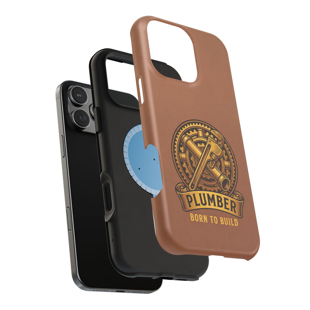 Plumber Born to Build Phone Case — Badge Wireless Charging Cover