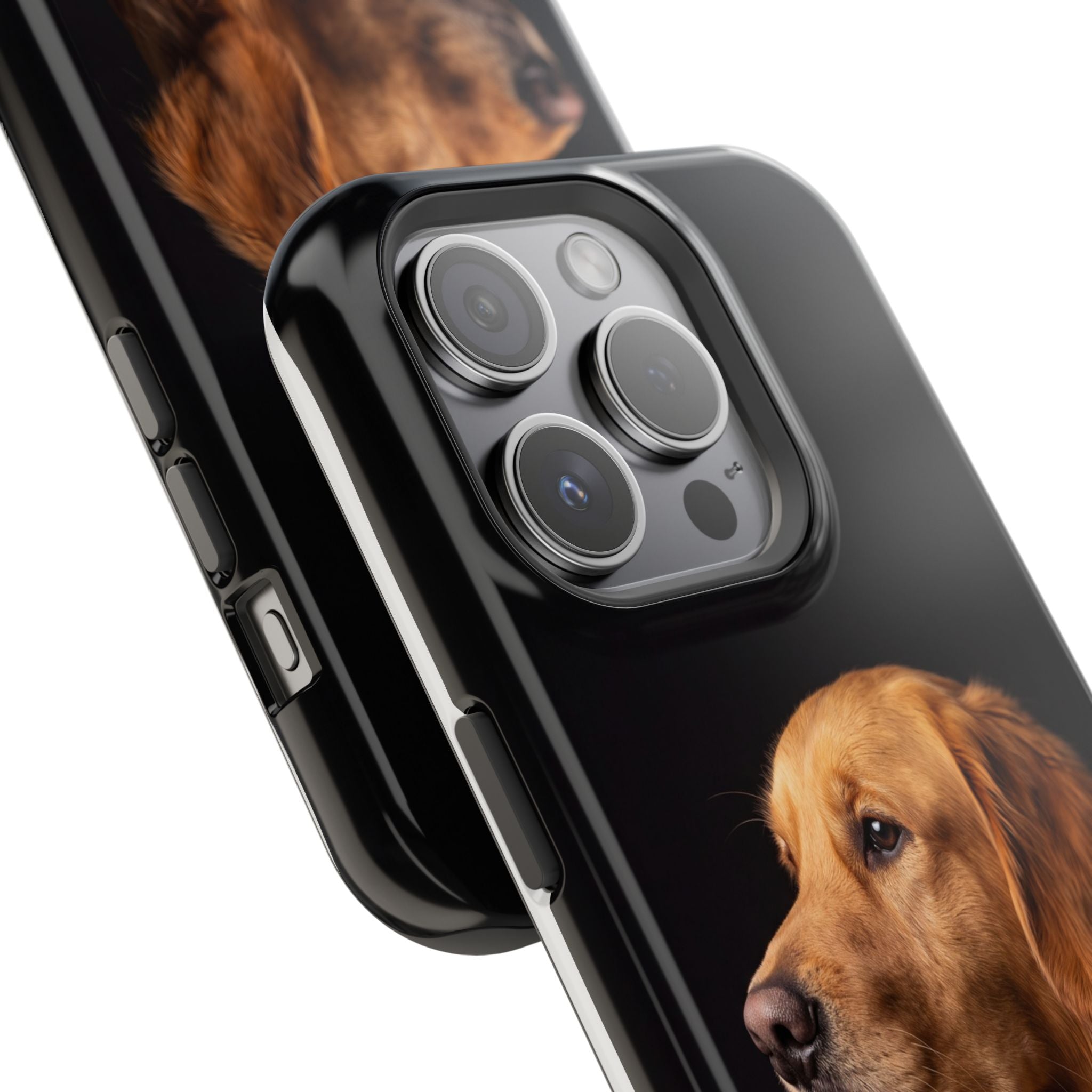 Golden Retriever Portrait Phone Case — Impact-Resistant Wireless Charging Cover