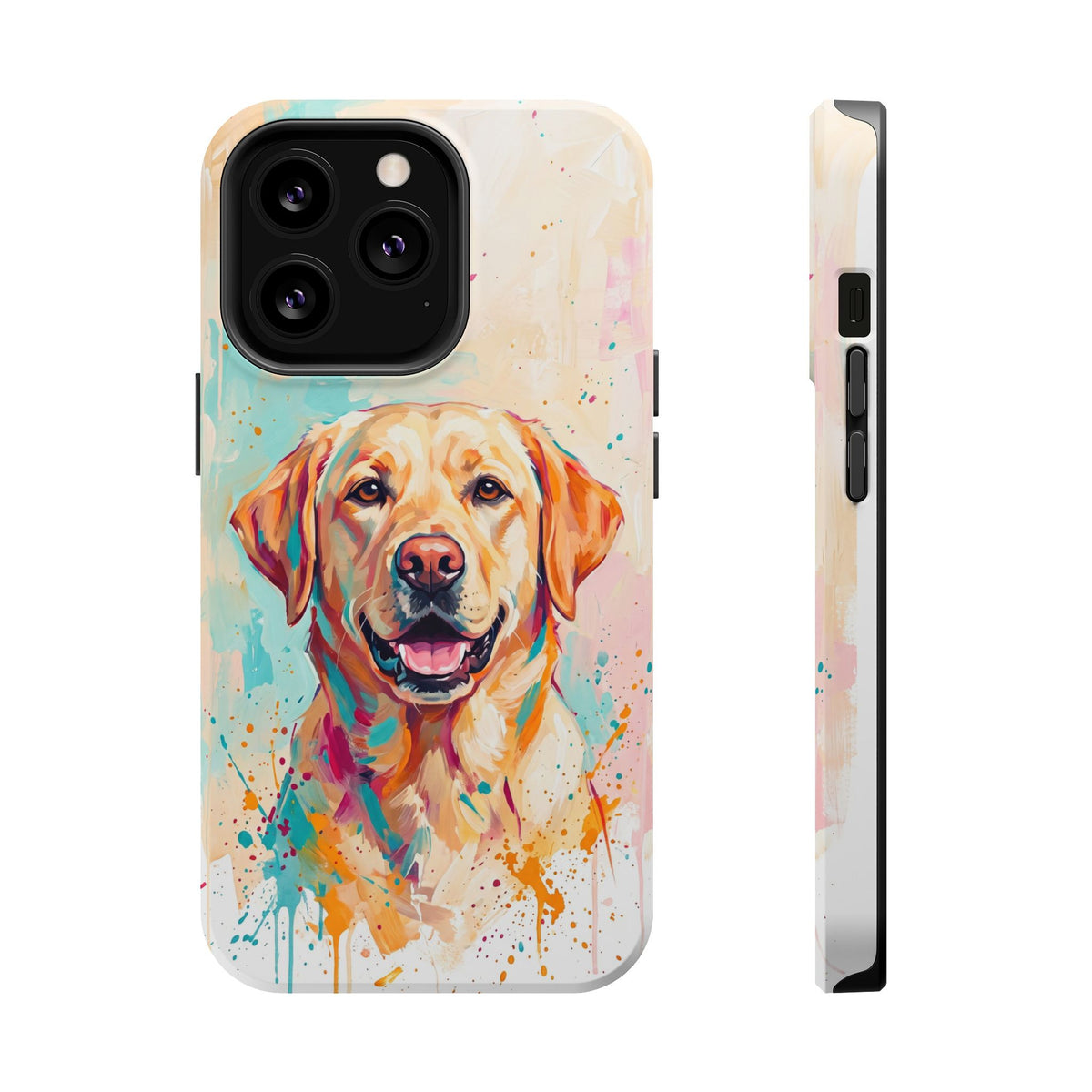 Yellow Labrador Colour Splash Phone Case — Tough Magnetic Case with Wireless Charging
