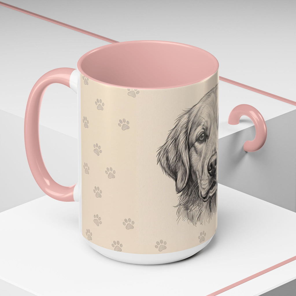 Golden Retriever Sketch Mug | Golden Retriever Lover Gift | Pencil Art Dog Coffee Mug