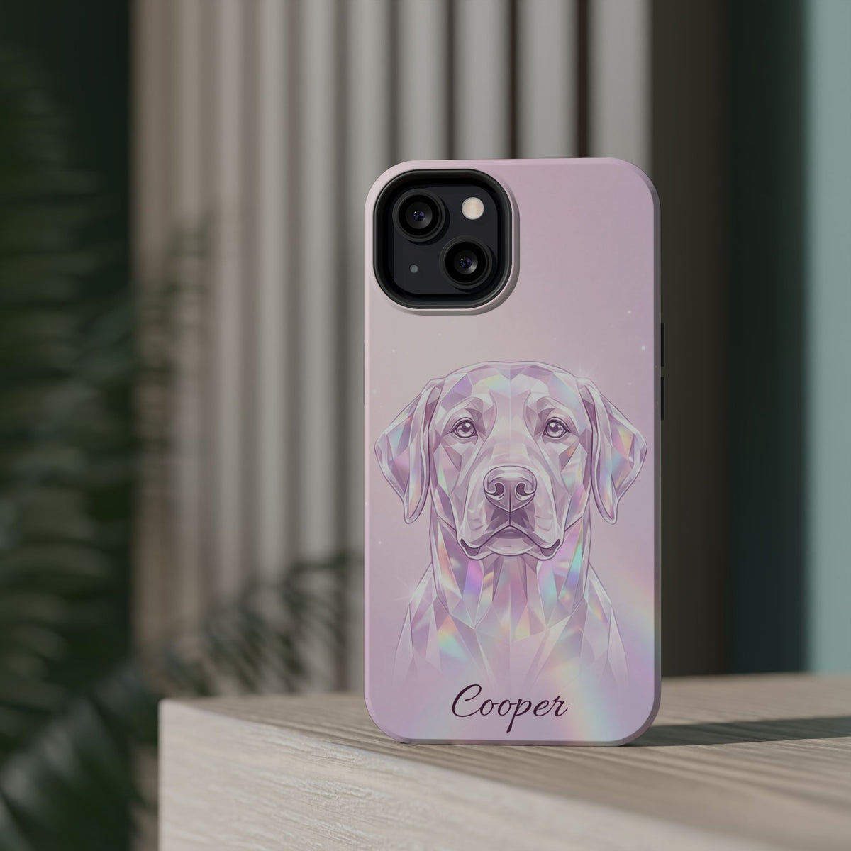Personalized Crystal Prism Labrador Phone Case — Tough Magnetic Case with Wireless Charging