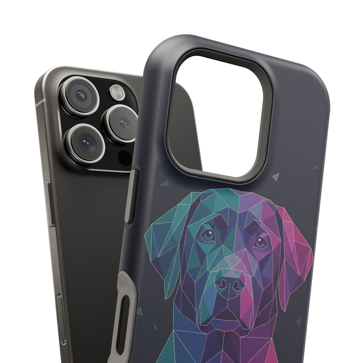 Geometric Labrador Phone Case — Tough Magnetic Case with Wireless Charging