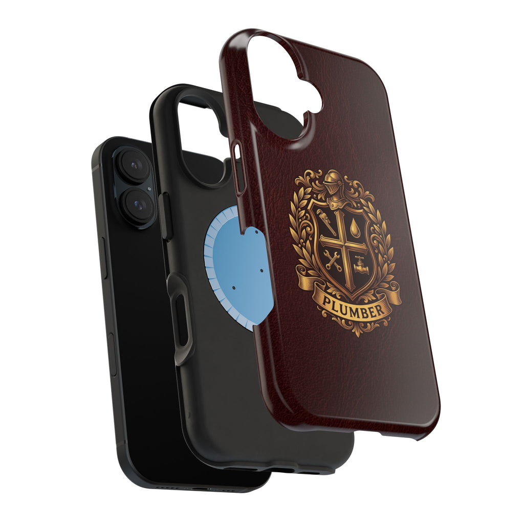 Plumber Crest Phone Case — Heraldic Shield Design Wireless Charging Cover
