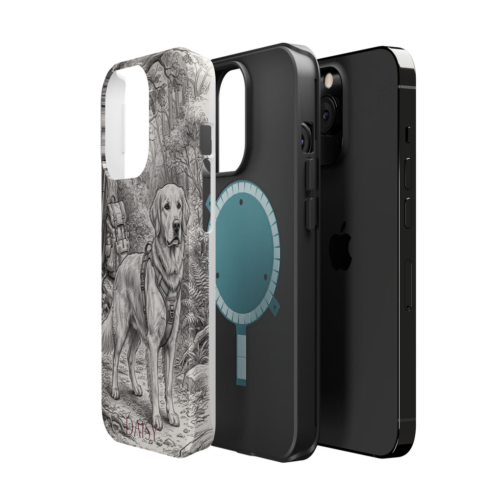 Personalized Golden Retriever Woodland Trail Phone Case — Wireless Charging Cover