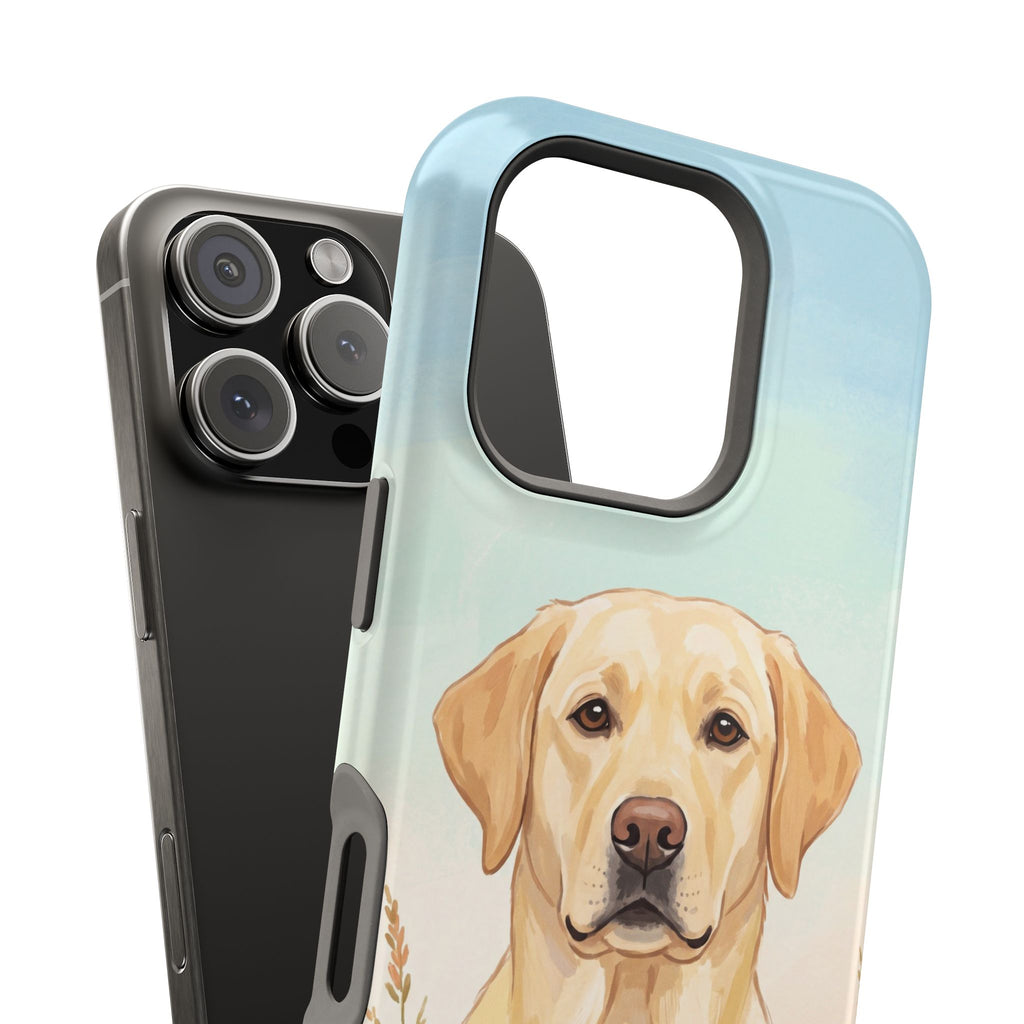 Labrador Wildflower Painting Phone Case — Tough Magnetic Case with Wireless Charging