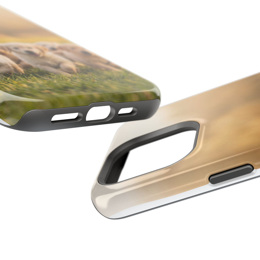 Golden Retriever Puppies Phone Case — Impact-Resistant Wireless Charging Cover