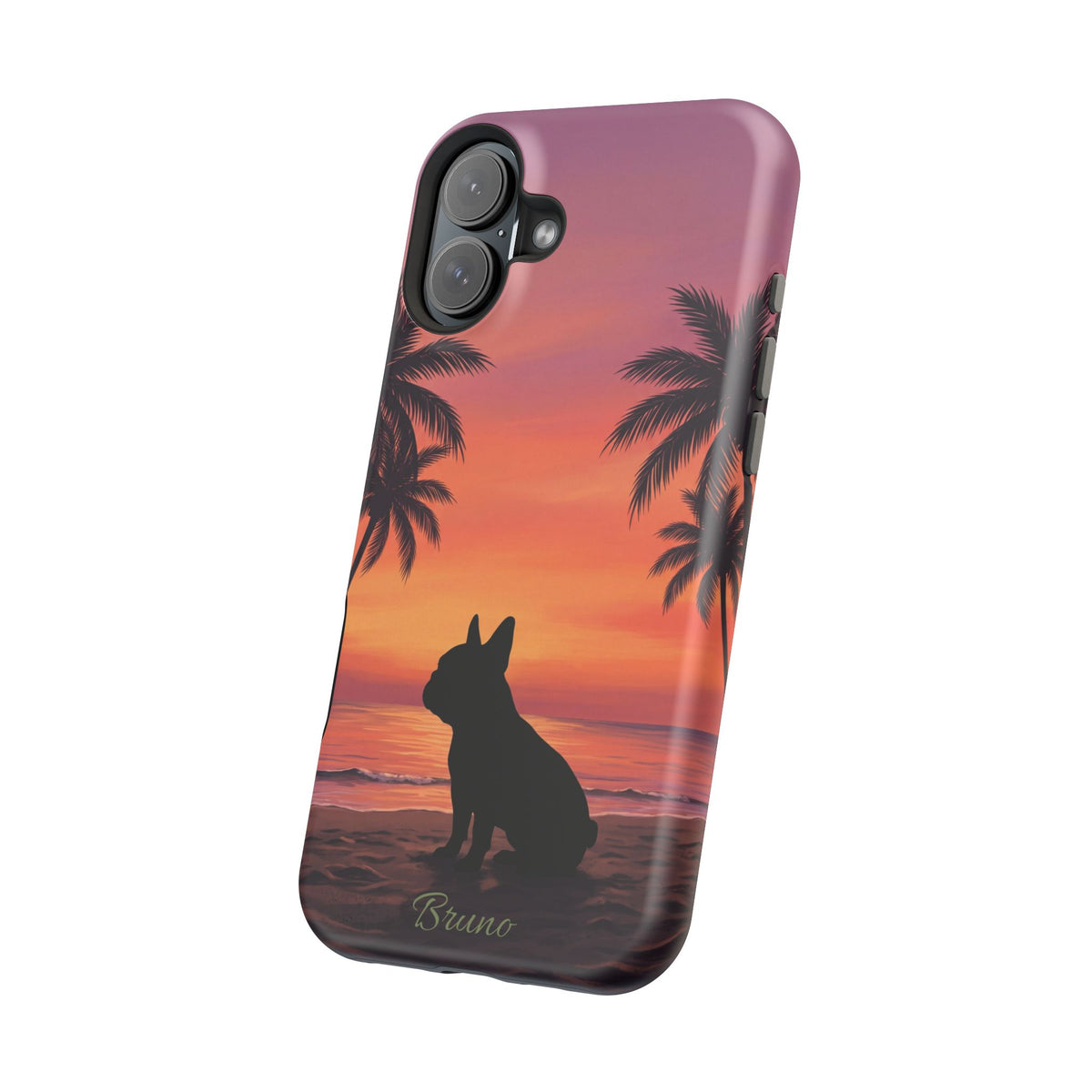 Personalized French Bulldog Tropical Beach Phone Case — Wireless Charging Cover