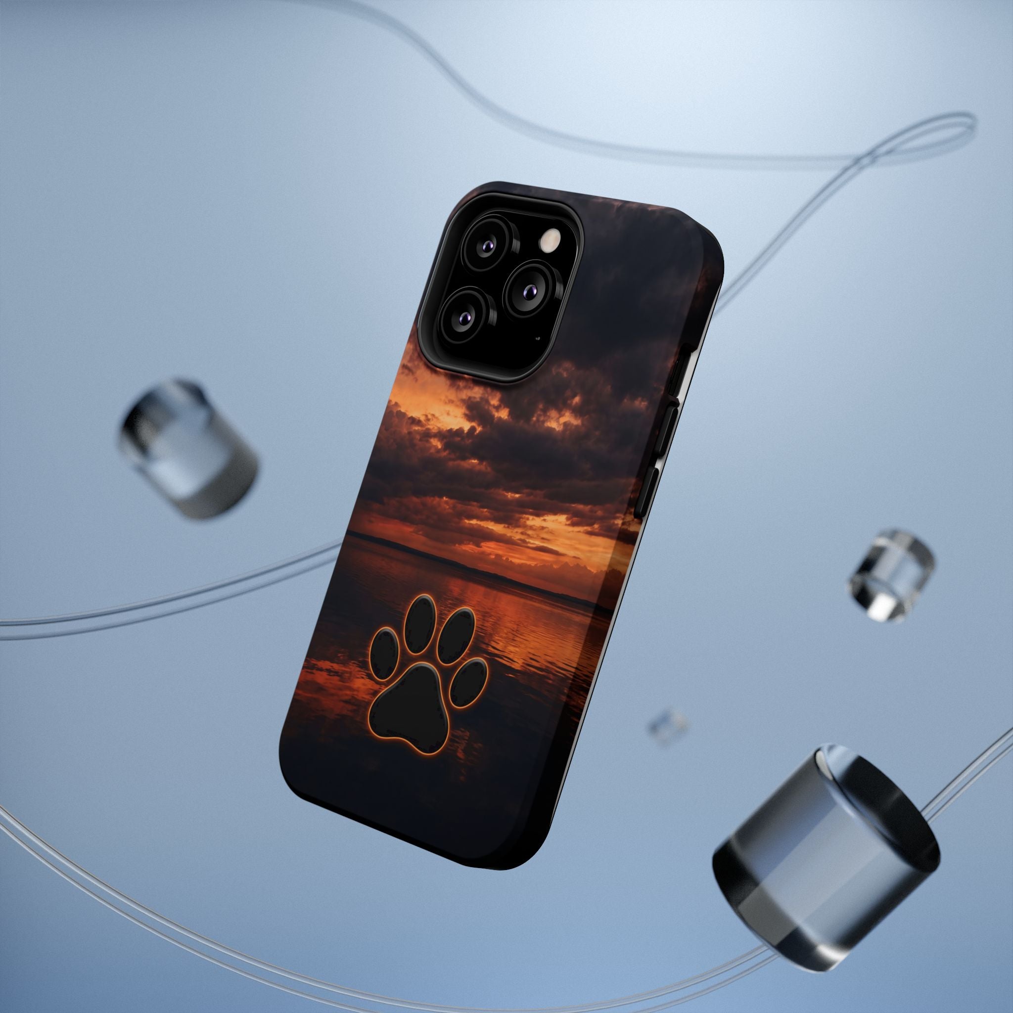 Paw Sunset Magnetic Impact-Resistant Phone Case for iPhone and Samsung Galaxy series