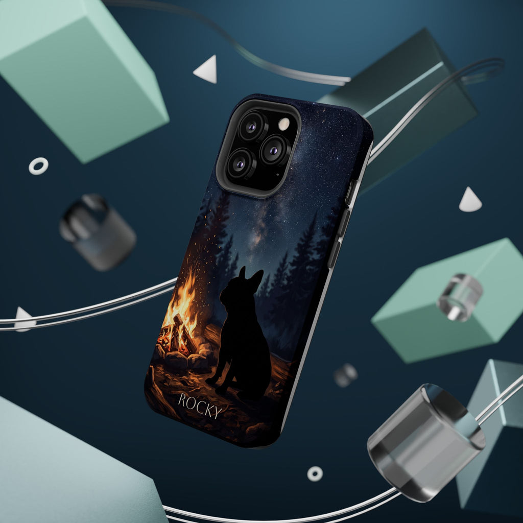 Personalized French Bulldog Campfire Phone Case — Wireless Charging Cover