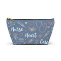 Nurse Heart Care Boho Accessory Pouch — T-Bottom Zipper Bag