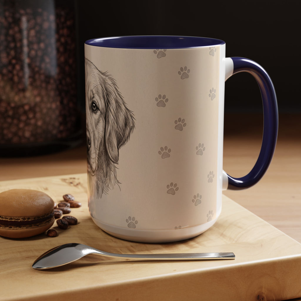 Golden Retriever Sketch Mug | Golden Retriever Lover Gift | Pencil Art Dog Coffee Mug