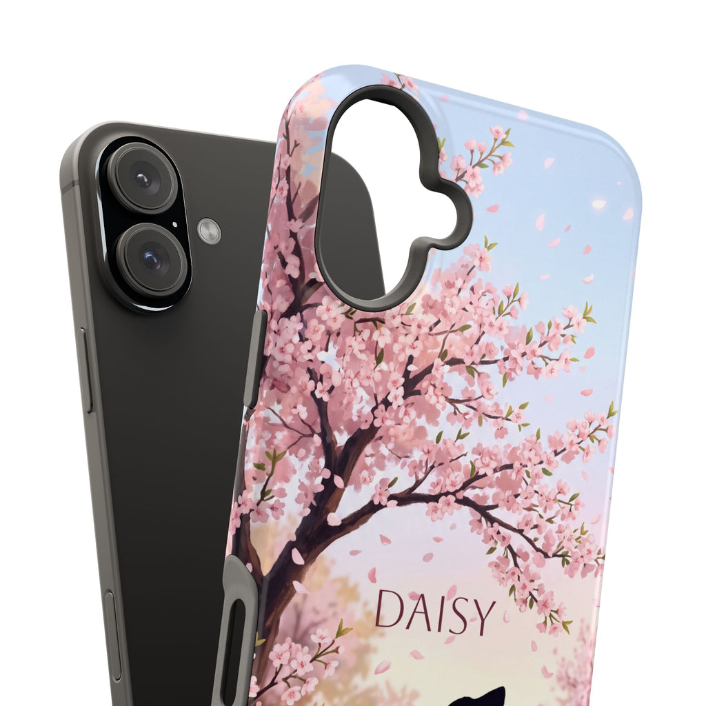 Personalized Dachshund Cherry Blossom Phone Case — Wireless Charging Cover