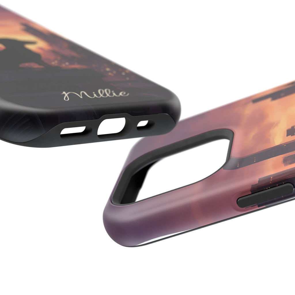 Personalized Dachshund City Skyline Phone Case — Wireless Charging Cover
