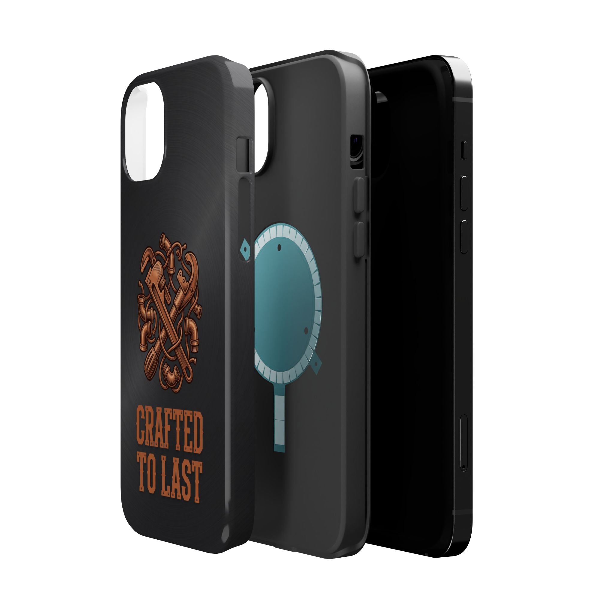 Crafted to Last Phone Case — Crossed Wrenches Wireless Charging Cover