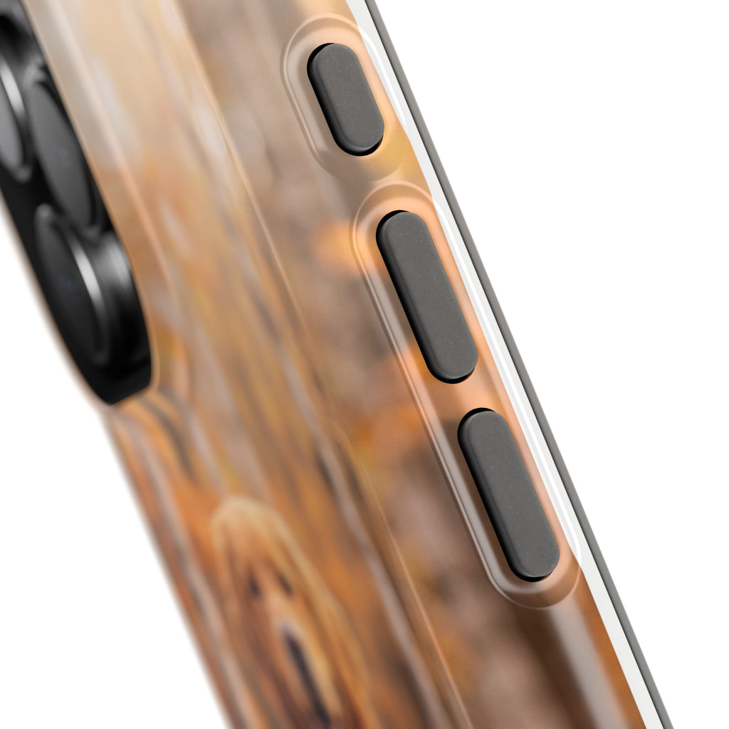 Autumn Golden Retriever Phone Case — Impact-Resistant Wireless Charging Cover