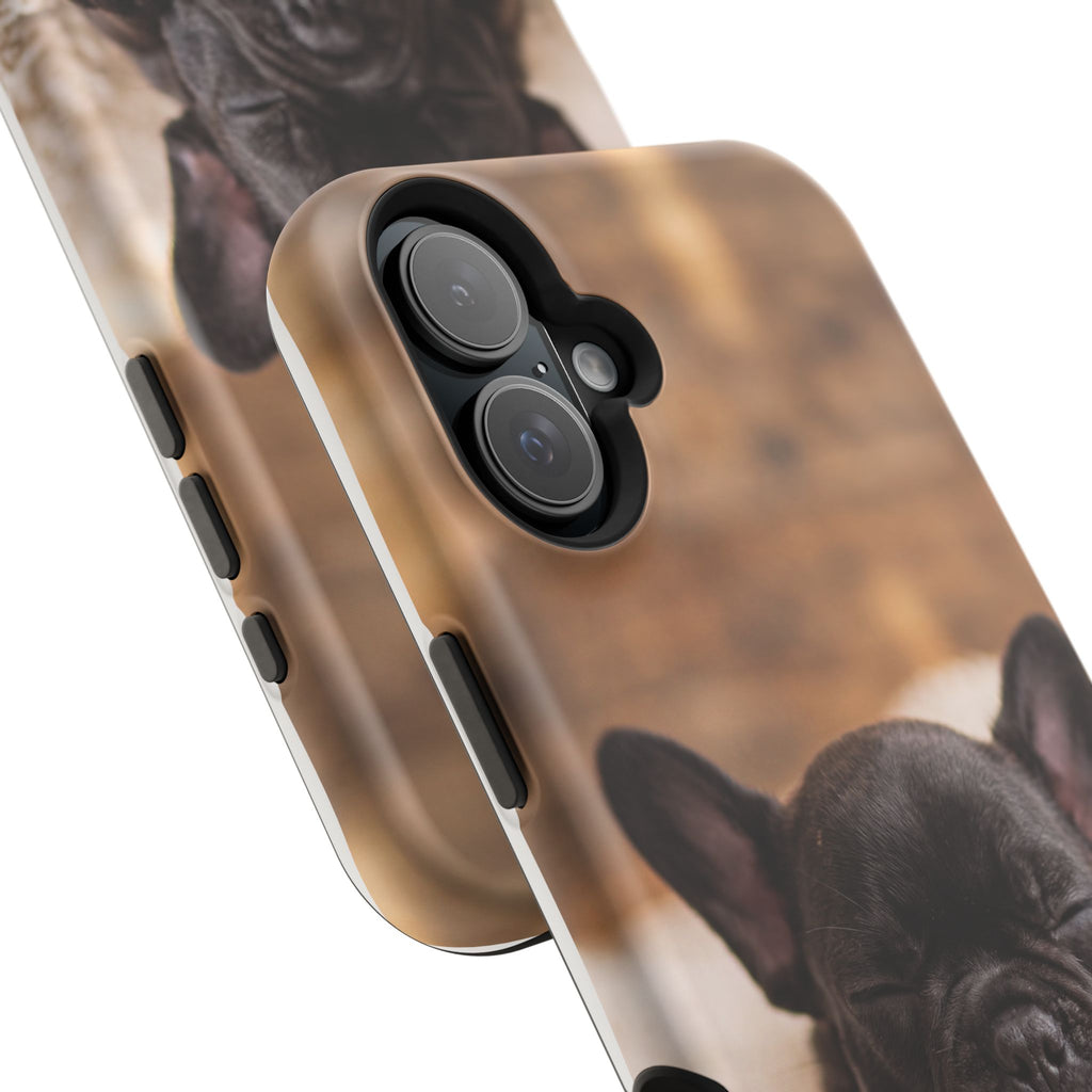Sleepy French Bulldog Phone Case — Impact-Resistant Wireless Charging Cover