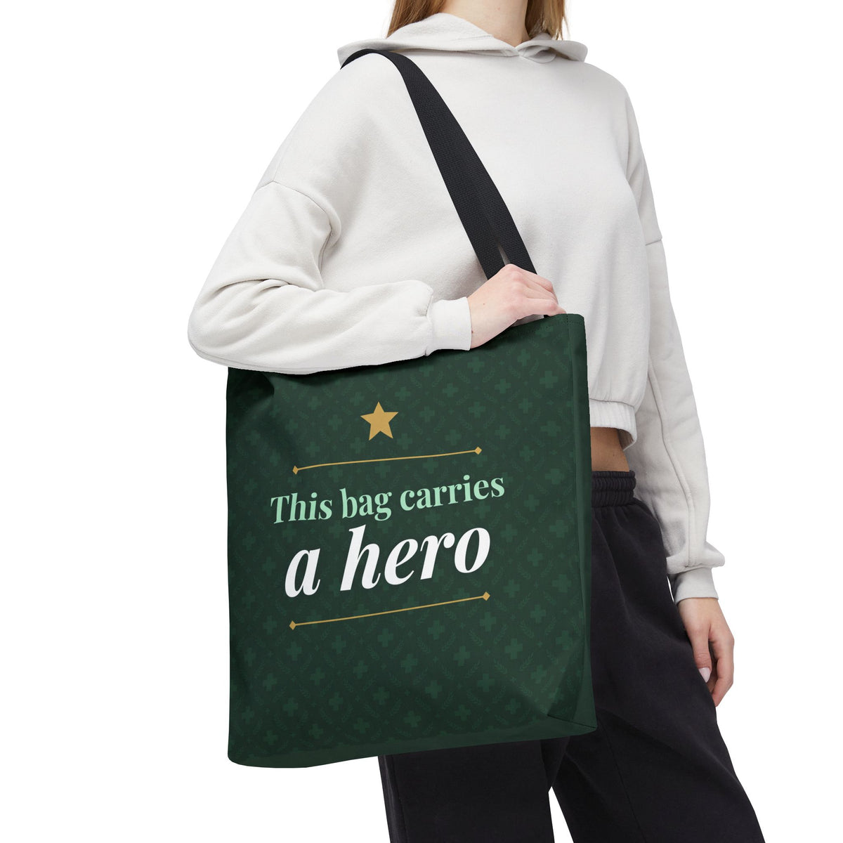 This Bag Carries a Hero Tote | Nurse Gift Tote Bag | Essential Worker Appreciation Gift | Premium Polyester Carry-All