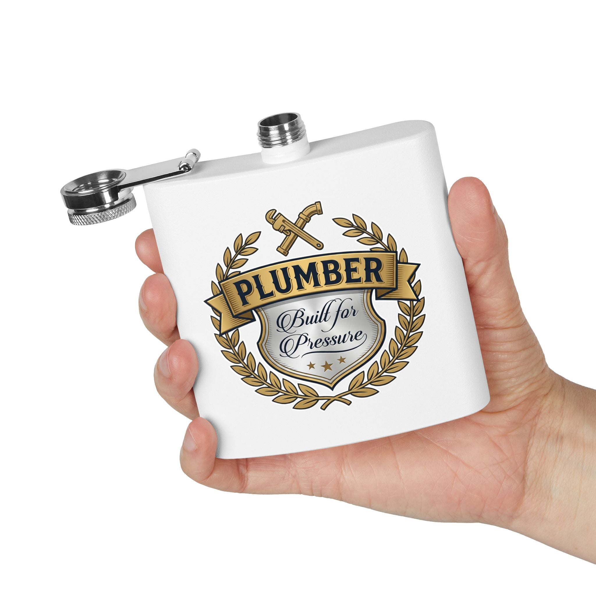 Flask — "Built for Pressure" 6oz Stainless Steel Hip Flask